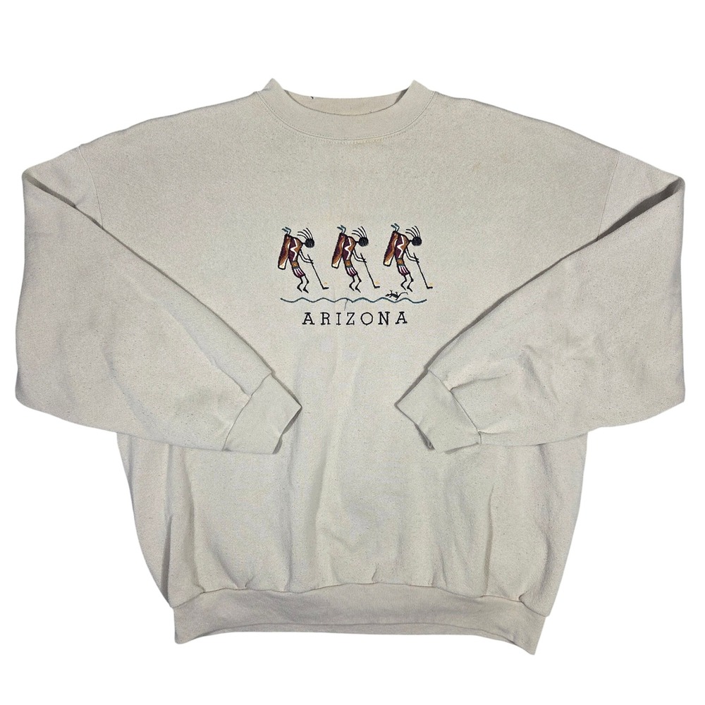 Vintage Tultex Arizona Sweatshirt Mens XL Oatmeal 90s Grunge‎ Retro Casual